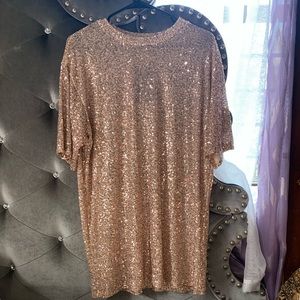 Oversized sequin top